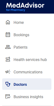 Doctors menu