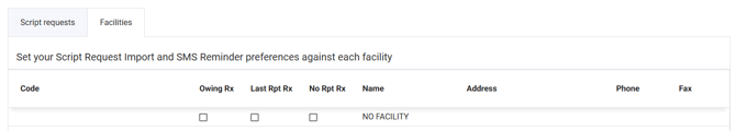 Facilities no facility