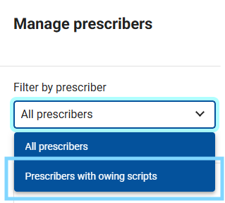 Prescribers with owings