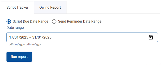 Script tracker date range
